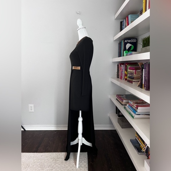 River Island Stunning Evening black gown with gold accents size 6 - Picture 7 of 16